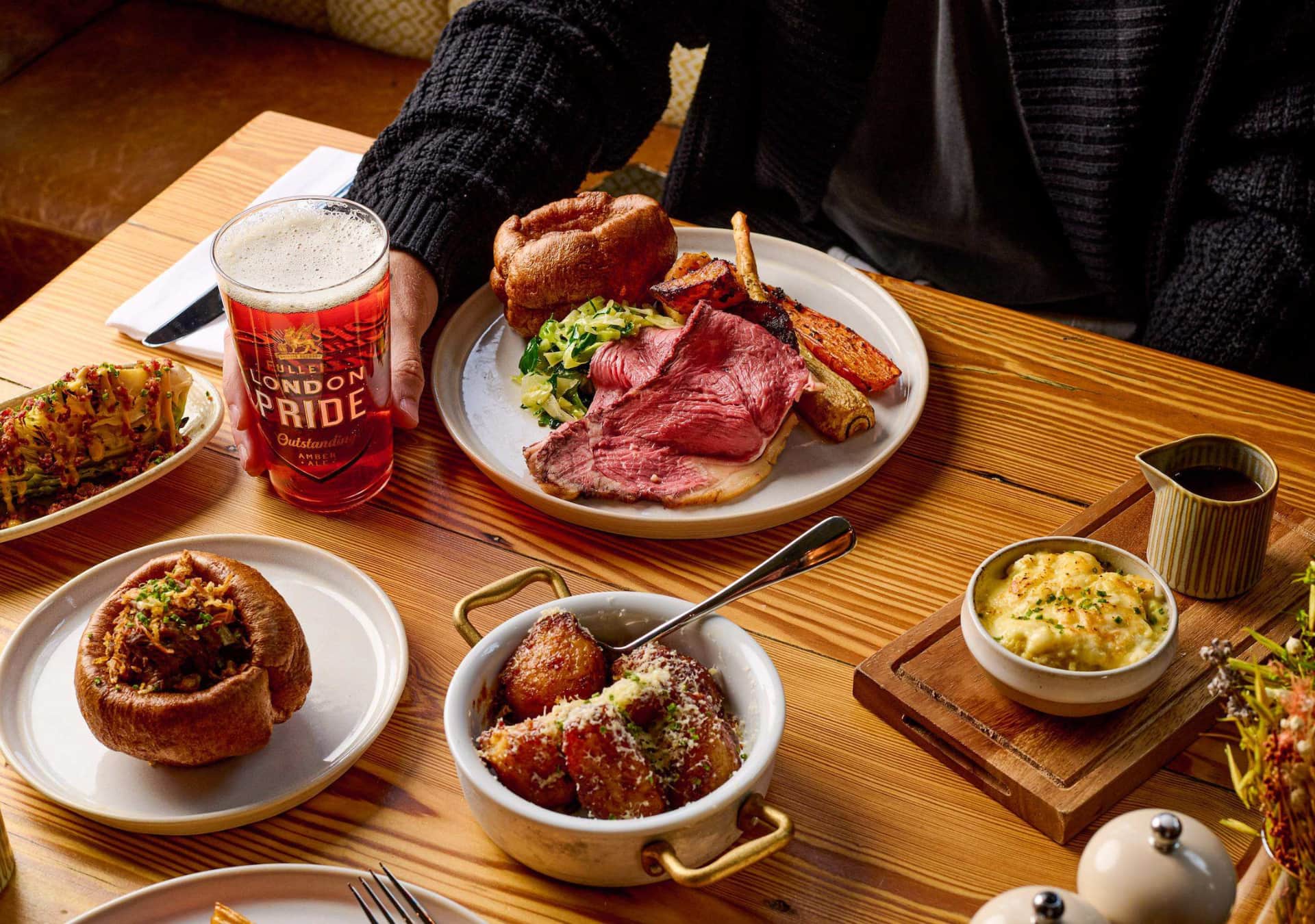 Sunday roast with a pint