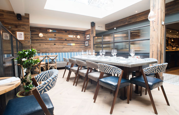 Dining room at the anglers pub and restaurant teddington