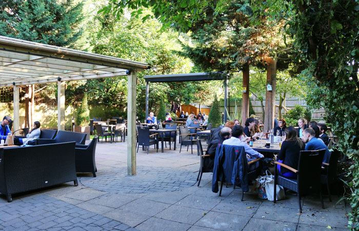 The Queen's Head garden bar in Hammersmith, London