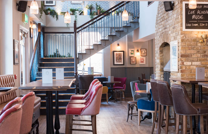 Inside The Bishop on the Bridge pub Winchester