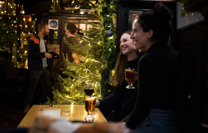 Christmas light switch on at the Churchill Arms, Kensington, 2019
