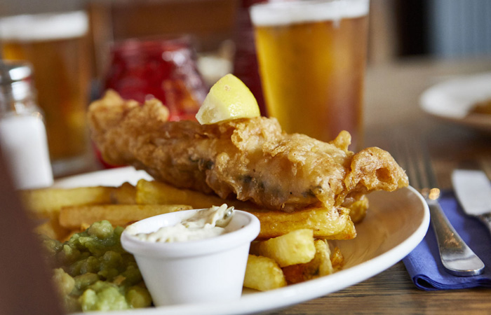 Best Fish and Chips in London at The Red Lion, Mayfair