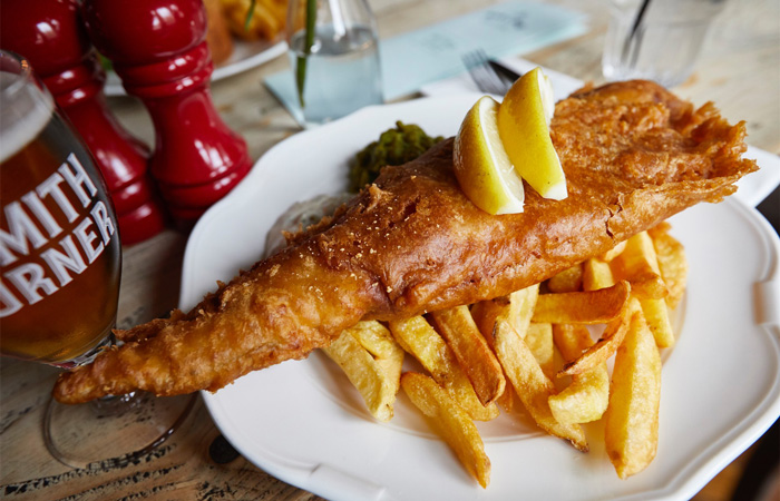 London's best Fish and chips from The Red Lion, Westminster