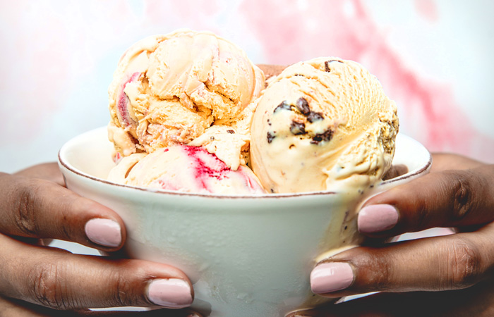 Buffalo ice cream by laverstoke park farm in Fuller's pubs. 