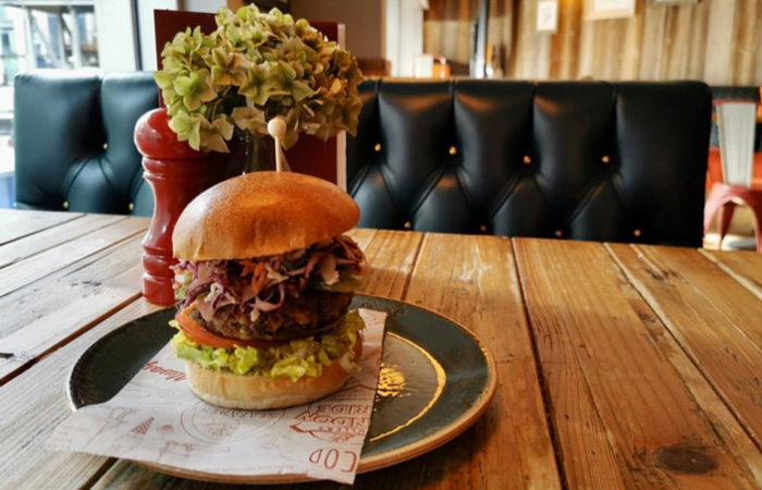 Vegan burger from The Hydrant, Monument