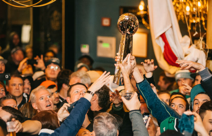 eagles nfl london trophy at fullers pub