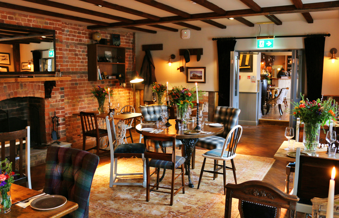 The Hind's Head dining room best Valentine's Day pubs in England. 