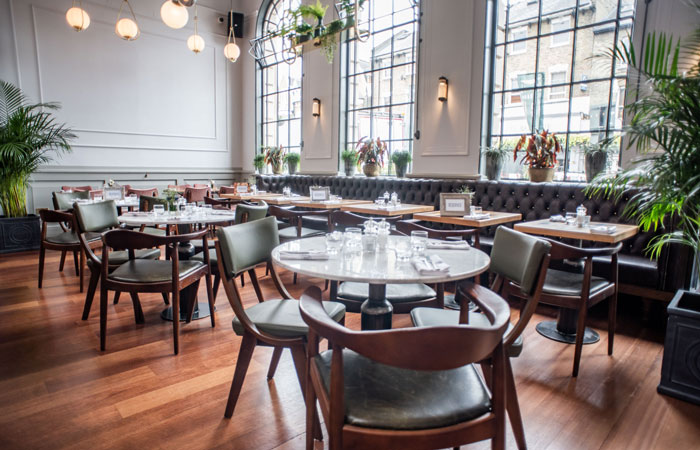 Dining area at The Old Bank bar and restaurant on Northcote Road in Battersea