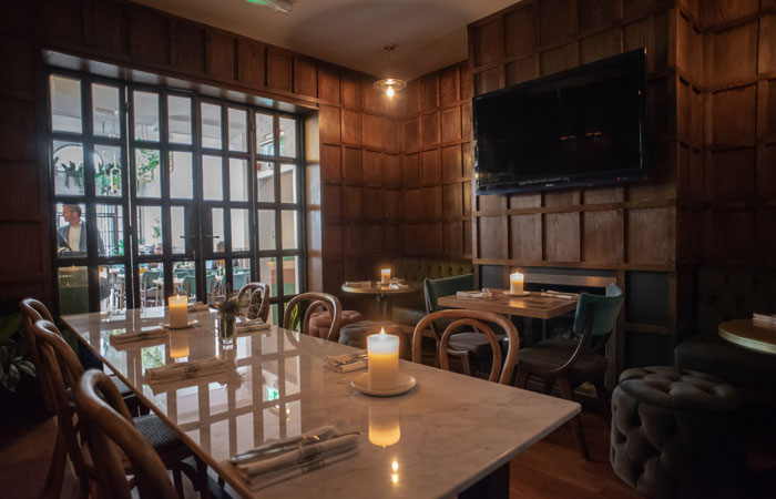 Function room at The Old Bank bar and restaurant on Northcote Road in Battersea
