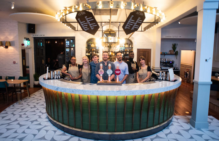 The staff at The Old Bank bar and restaurant on Northcote Road in Battersea