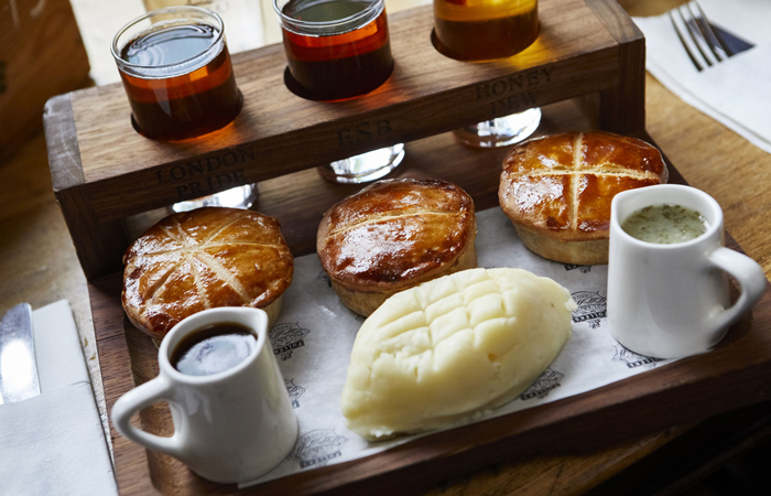 Pie tasting board from The Astronomer, London
