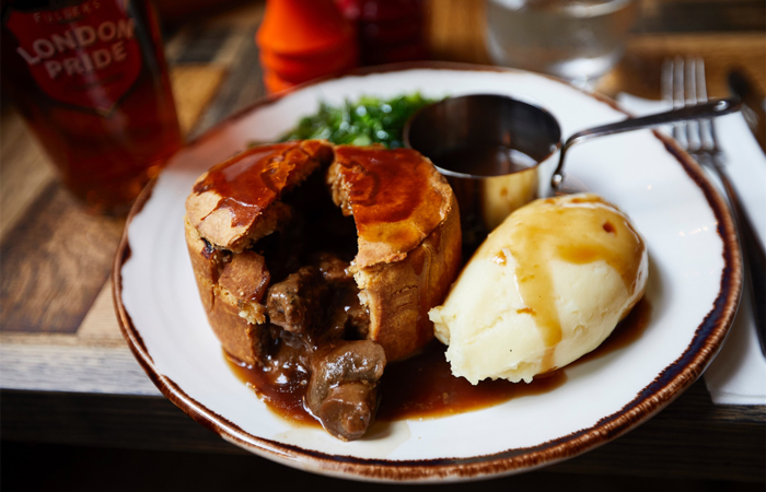British pies from The Barrowboy and Banker pub london