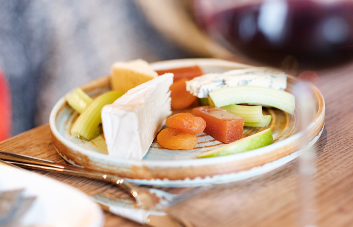 Cheese platter from The Bear of Burton pub with rooms, Dorset, Christchurch.
