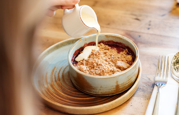 Pudding from The Bear of Burton pub restaurant and hotel, Dorset, Christchurch.