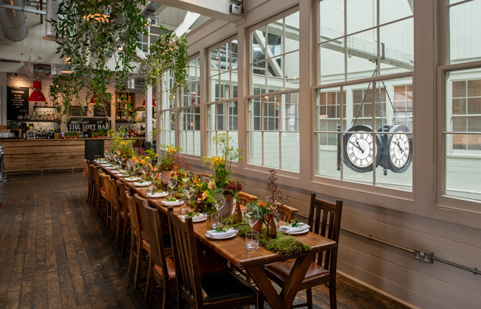 Pub wedding table decoration ideas - The Parcel Yard King's Cross