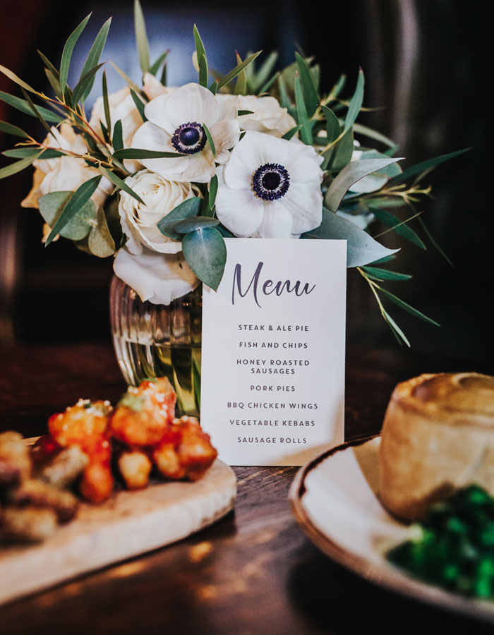 Pub wedding tips and ideas - food