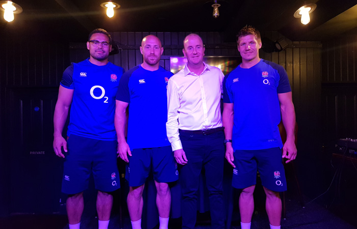 England rugby team question and answer event at The Cabbage Patch pub Twickenham