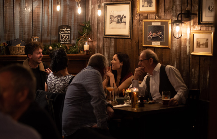 Inside bar area at The Ship Inn pub and restaurant in Langstone, Havant.