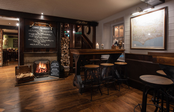Inside The Ship Inn pub and restaurant in Langstone, Havant. 