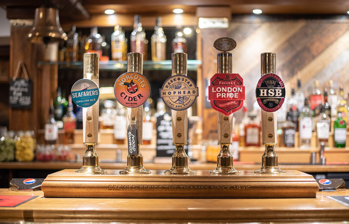 Cask ales at The Ship Inn pub and restaurant in Langstone, Havant.