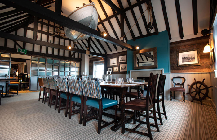 Function room at The Ship Inn pub and restaurant in Langstone, Havant.